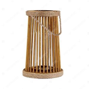 Vietrustic <b>Top</b> Sale Woven Lantern Light Hurricane Candle Holder Bamboo Rattan Lantern Braided Hanging Lanterns - Product Image 5