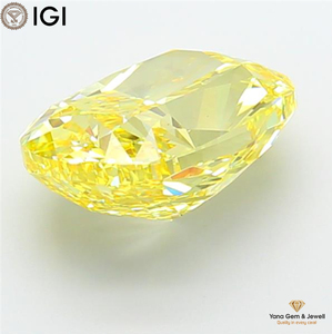 Bijoux fins, diamant de laboratoire CVD certifié IGI, clarté VS1, couleur jaune vif fantaisie, forme coussin, 6,01 carats, pour un usage quotidien - Product Image 4