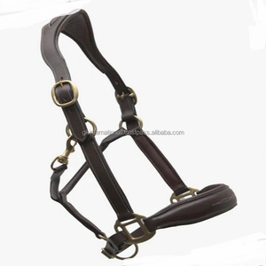 Custom Made <b>Top</b> Quality Genuine <b>Leather</b> Anatomical Horse <b>Halter</b> With Soft Padding and Heavy Duty Adjustable Brass Hardware - Product Image 6