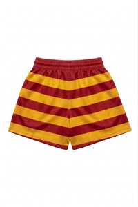 Men's Red And Yellow Striped Board <b>Shorts</b> Drawstring Casual Breathable Polyester <b>Mesh</b> <b>Short</b> <b>Shorts</b> Mid Waist - Product Image 2