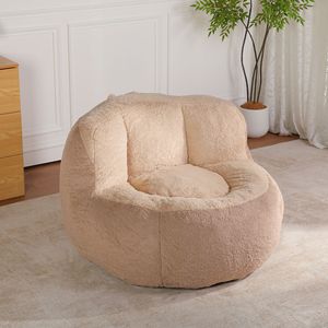 Poltrona Sacco Oversize in Finta Pelliccia Multicolore per Divano, Soggiorno e Esterni - Nessun Montaggio Richiesto - Product Image 4