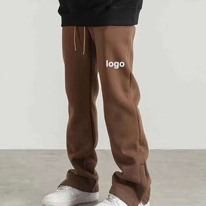 <b>Men's</b> Pants Washed Fleece Joggers <b>Men</b> Sweatpants Drawstring French Terry Baggy Stacked <b>Flare</b> <b>Men</b> TrouserOEM Breathable - Product Image 1