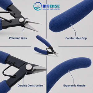 Pince coupante de précision professionnelle pour bijoux, à pointe acérée, à ressort, avec poignée ergonomique, outil de coupe de fil - Product Image 3