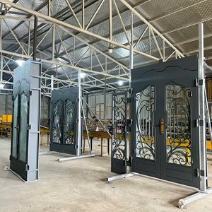 Puerta de Entrada de Seguridad Moderna Hecha de Acero con Hierro Forjado, Diseño Personalizado, Impermeable, de Larga Duración, para Uso Comercial - Product Image 4