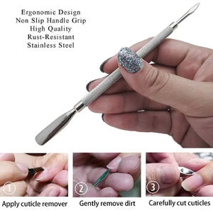 Empujador de Cutículas de Acero Inoxidable Reutilizable de Doble Uso de Alta Calidad, Ligero, con Logotipo Personalizado, Servicio OEM/ODM, 8 Piezas - Product Image 2