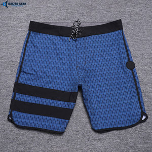 DAIZEN STAR Men's Green Geometric Print Board Shorts Mid Waist Drawstring Quick Dry Swim Trunks Casual Woven Polyester Fabric - Product Image 5
