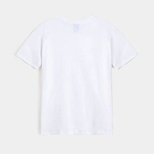 T-shirt blanc à manches courtes pour homme, coupe classique, col rond, décontracté, en jersey de coton, couleur unie - Product Image 5