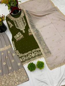 Ensemble haut-bas et dupatta entièrement cousu, prêt à porter - Product Image 2