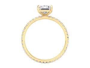 Anillo de compromiso solitario con diamante cultivado en laboratorio de corte marquesa, piedras laterales, chapado en oro de 18k con rodio, engaste de garras, anillo clásico minimalista - Product Image 4