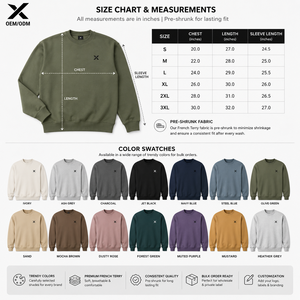 Sweat-shirt à col rond pour homme X Sports City, couleur unie, design minimaliste, 100% coton, tissu French Terry, coupe classique, vêtements d'automne, OEM ODM - Product Image 6