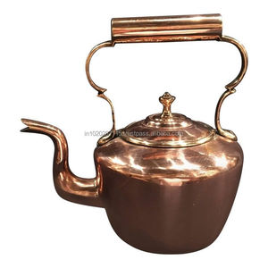 Polished copper <b>kettle</b> for modern kitchen tea preparation shiny <b>stovetop</b> cookware premium home dining collection - Product Image 2