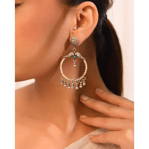 Boucles d'oreilles fines en forme de cercle Meera Jaipur Firoza Chand Bali - Product Image 1