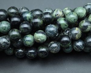 Lot en gros de perles de pierres précieuses naturelles en jaspe vert, rondes, facettées, calibrées, non traitées et certifiées pour la joaillerie - Product Image 2