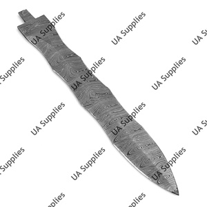 Cuchillo de Caza de Acero de Damasco de Grado Industrial/DIY, Hoja en Bruto Hecha a Mano con Espiga Completa, Personalizable con Logotipo, Ultra Afilada, de UA Supplies Premium - Product Image 2