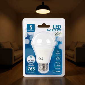 หลอดไฟ LED A60 E27 9W 6400K แสงเดย์ไลท์ 765 ลูเมนส์ มุมกว้าง 25000H - Product Image 3