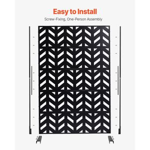 Divisorio per Esterni in Metallo da 119 cm L x 183 cm A, a 5 Pannelli, Autoportante, con Elementi Decorativi per Giardino - Product Image 5
