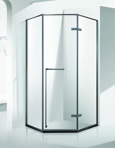 Coin diamant forme verre trempé résistant à l'eau cabine de douche type de porte flexible conception personnalisée pour appartement salle de bain - Product Image 2