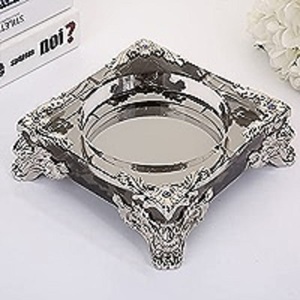 Cendrier rond en aluminium de style américain, décoratif et coloré, pour cigares et cigarettes, accessoire de fumeur haut de gamme pour table - Product Image 1