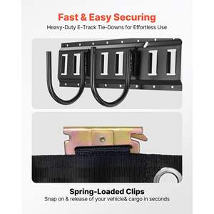 Kit de rails de fixation E-Track de 1,3 pi (4 pièces) pour fourgonnettes et remorques, comprend 2 crochets en U, 2 porte-outils, 2 supports d'étagère pour rail, 2 supports pour pneus - Product Image 5