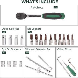 Jeu de douilles métriques 54 pièces 1/4'' avec boîte à outils en plastique - Product Image 5
