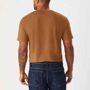 T-shirt à col rond pour homme, personnalisé par le fabricant OEM, avec poche, 100% coton tricoté, style streetwear, séchage rapide, respirant, pour un usage quotidien - Product Image 3