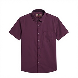 Camisas de Vestir de Manga Corta para Hombre, Transpirables, Casuales, 100% Algodón, Color Sólido, Marca Enovate - Product Image 1