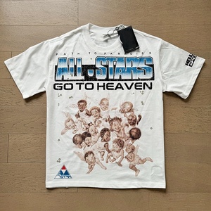 เสื้อยืดพิมพ์ลายแขนสั้นสีดำสำหรับผู้ชาย Three Fs The Archangel สไตล์สตรีท ทรงปกติ ผ้าคอตตอนเจอร์ซีย์ คอกลม - Product Image 4