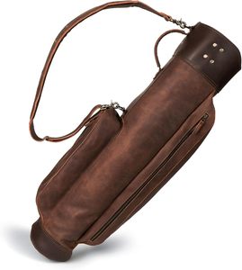 Bolsa de golf de cuero con divisor superior y correa para el hombro, estilo vintage, para hombres y mujeres, con soporte silenciador para el día de domingo - Product Image 2