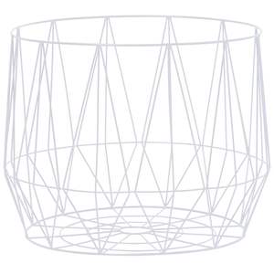 Set di 2 tavolini da caffè bianchi in metallo e compensato con contenitore di medie dimensioni, design elegante - Product Image 5