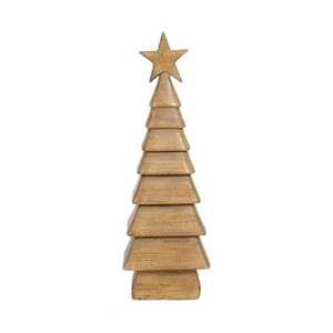 Decoración navideña de madera con forma de árbol, artesanía para el hogar, decoración hecha a mano con forma de árbol de madera. - Product Image 4