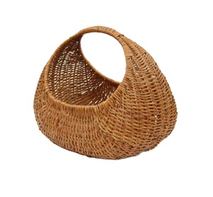 Cesta de Mimbre Tejida de Ratán Willow, Cesta de Almacenamiento Semicircular con Asa, Cesta de Flores Pequeña y Resistente, Contenedor para Picnic - Product Image 1