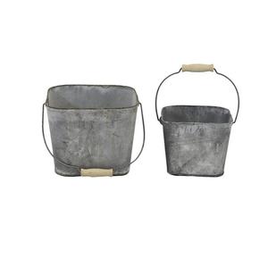 Jardinière carrée en métal galvanisé avec poignée, faite à la main, écologique, personnalisable, pour décoration de jardin intérieur/extérieur, jardinières à fleurs - Product Image 1