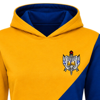 Sweat-shirt polaire personnalisé à deux empiècements croisés pour femme, avec cordon de serrage, sans fermeture éclair, style streetwear décontracté, vente en gros OEM ODM