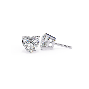REYES Nouvelle Collection Boucles d'oreilles clous en argent sterling 925 avec moissanite taille cœur de 2 carats et or blanc 14K 18K, Bijoux fins - Product Image 1