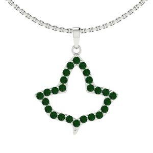 Collier en argent sterling avec pendentif feuille en cristal vert, bijou élégant pour femme, accessoire de mode, cadeau, à porter au quotidien, pièce maîtresse - Product Image 5