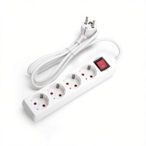 4 Hole Power <b>Strip</b> With Switch 1.5M Cable H05VV F 3G1.0mm <b>Plastic</b> Rectangle Standing Type - Product Image 2