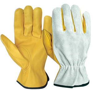 Guantes de Trabajo de Cuero Vacuno Resistentes, Guantes para Conducir Camiones, Almacenes, Jardinería, Guantes de Seguridad con Palma de Cuero Dividido - Product Image 1