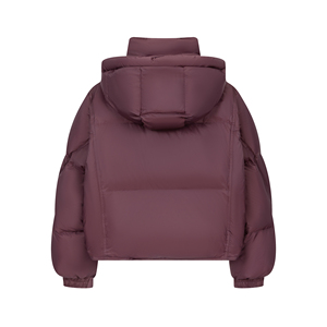Women's Short <b>Quilted</b> <b>Jacket</b> Hooded Winter Coat Full Sleeve Solid Color Thick Polyester Wadding Puffer <b>Jacket</b> - Product Image 6