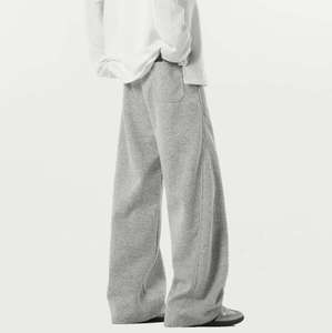 Fashion Causal Breathable <b>Men</b> Sweat Pant Male All Season <b>Elastic</b> High Waist Drawstring Loose Straight <b>Trouser</b> Wide Leg Pant - Product Image 4