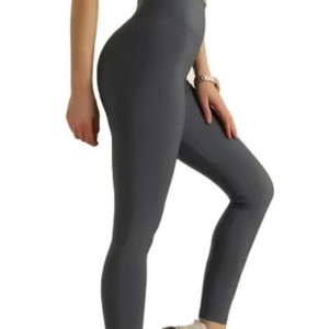 High Waisted Full Length Leggings Solid Gray Seamless Stretch Knitted Women's <b>Tummy</b> <b>Control</b> Shapewear Comfortable Breathable - Product Image 6