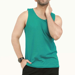 Wholesale Men's Breathable Lightweight Solid Knitted Athletic Tank Top <b>Vest</b> (Polyester/Cotton Crew Neck) Gym Running Workout - Product Image 5