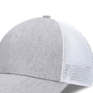 <b>Light</b> Gray Mesh Trucker Hat 6-<b>Panel</b> Adjustable Snapback Casual Cap for Adults Spring Summer Unisex Breathable Style - Product Image 3
