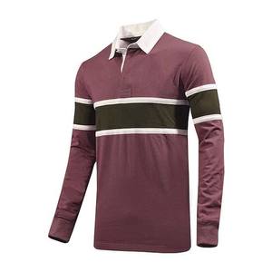 Chemise de rugby à manches longues pour homme en coton tricoté respirant, tissu 240g, logo personnalisé imprimé en sérigraphie, impression de haute qualité - Product Image 2