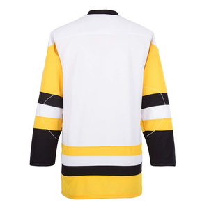 Maillot de hockey sur glace personnalisé pour homme, manches courtes, boutons sur le devant, respirant, en polyester, uniformes d'équipe pour adultes, coupe classique - Product Image 4