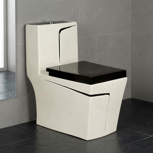 WC monobloc en céramique de luxe indien Vistaar, noir, pour usage commercial et résidentiel - Product Image 3
