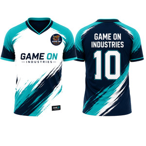 OEM/ODM 100% Polyester Mesh Quick-Dry Breathable Short Sleeved V-Neck Color Men's <b>Soccer</b> Jerseys Custom Colors - Product Image 1