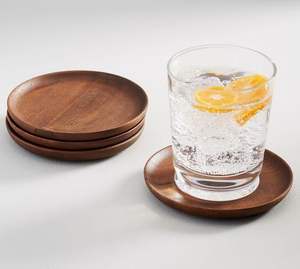 Sous-verre en bois au design minimaliste, texture bois, protection des boissons, surface de table - Product Image 3