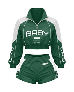 Ensemble sweat à capuche et short 2 pièces pour filles |   Survêtement de sport pour bébé |   Impression graphique personnalisée, usine OEM - Product Image 5
