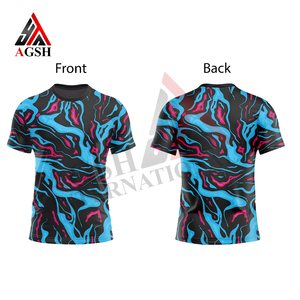 <b>Men's</b> Short Sleeve Sublimation Printed T-<b>Shirt</b> <b>Black</b> Blue Pink Abstract Pattern Quick Dry <b>Slim</b> <b>Fit</b> Sporty O-Neck Polyester - Product Image 4