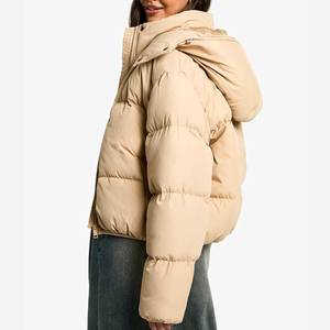 Women's <b>Short</b> Quilted Puffer <b>Jacket</b> Winter High Waist Bubble Coat Long <b>Sleeve</b> Zipper Closure Casual Fashion Wear 2026 - Product Image 3